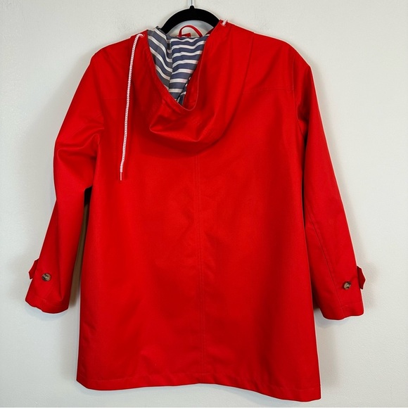 Lands End | Cherry Red Button Front Hooded Lightweight Jacket Size XS Women's - Picture 6 of 6
